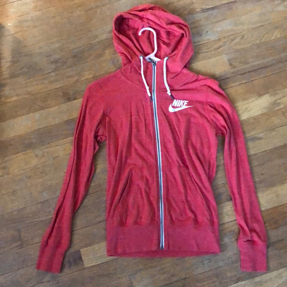 Red Nike light weight zip up